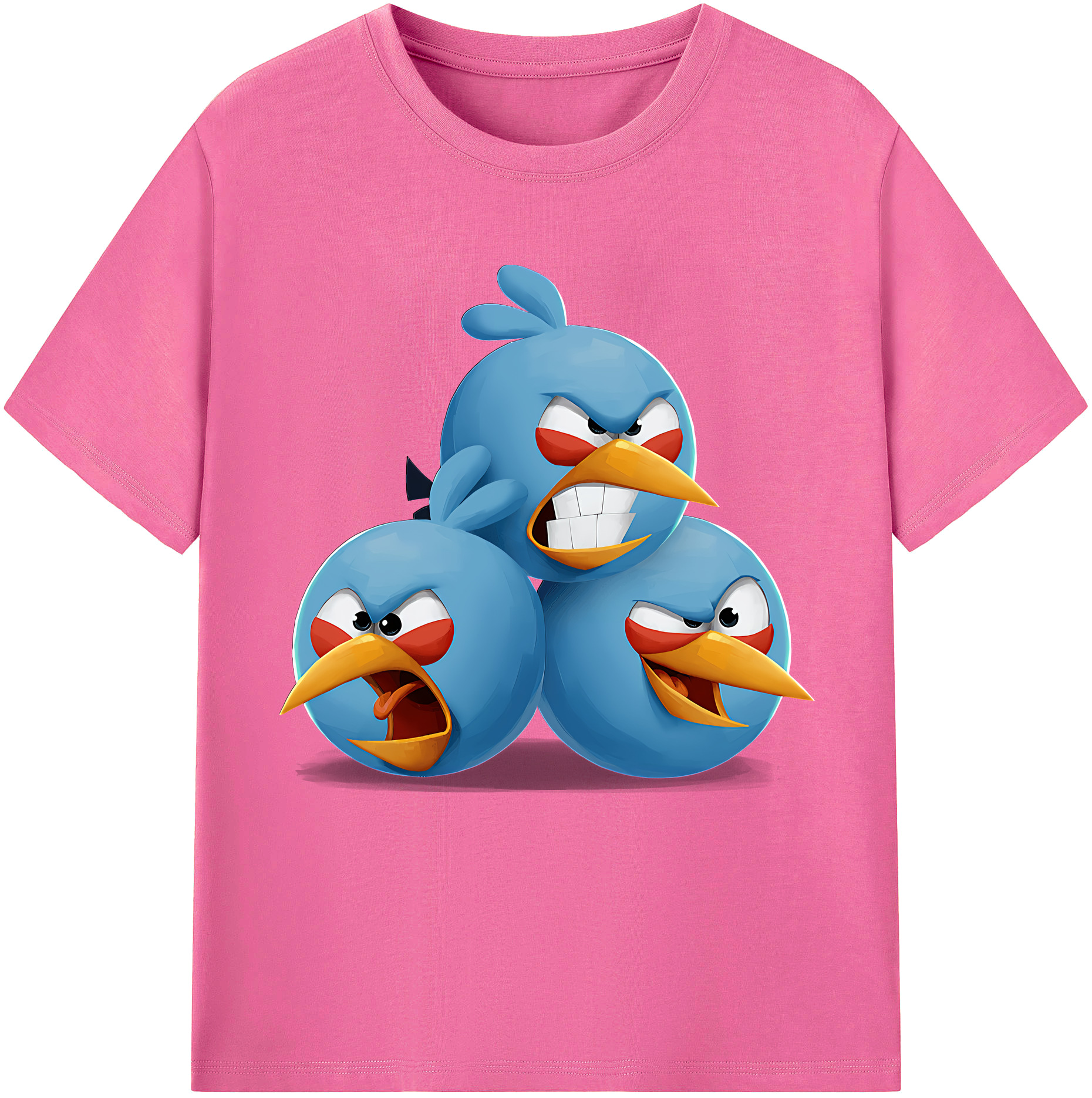 （画像用） Angry Birds アングリーバード レディースカジュアルプリントTシャツ（綿100％）